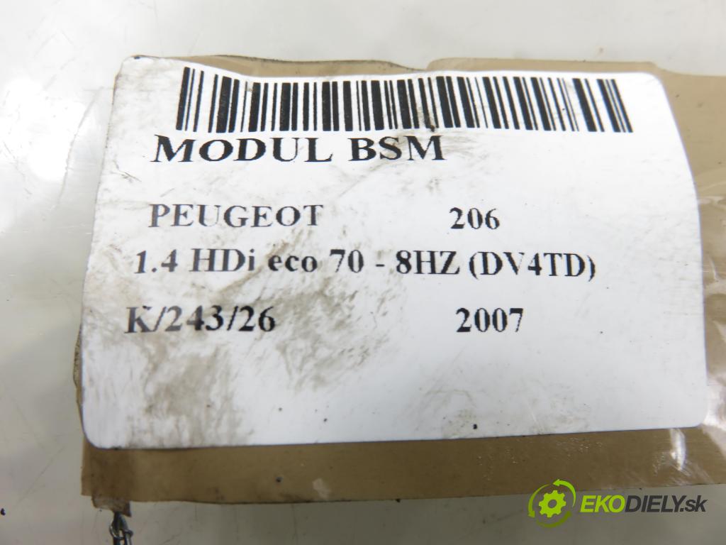 PEUGEOT 206 liftback (2A/C) HB 2007 50,00 1.4 HDi 8V 70 - 8HZ 1398,00 MODUL BSM 9657608880