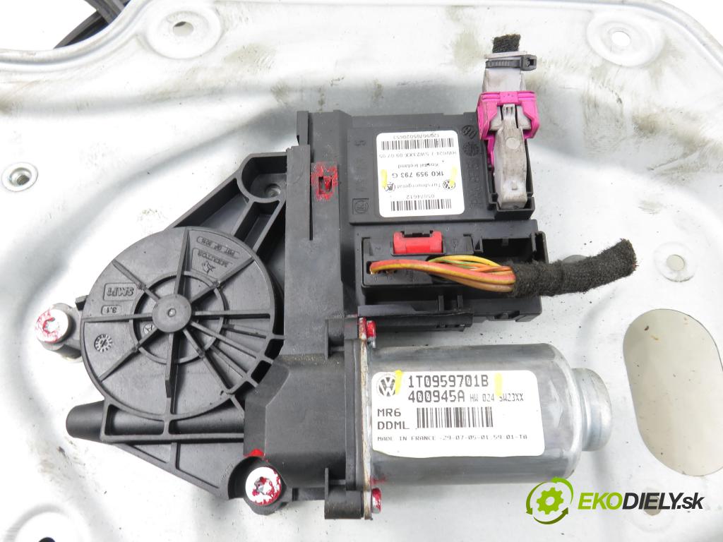 VW TOURAN (1T1, 1T2) MINIVAN 2005 103,00 2.0 TDI 16V 140 - BKD 1968,00 mechanismus oken 1K0959793K ; 1T0959701B