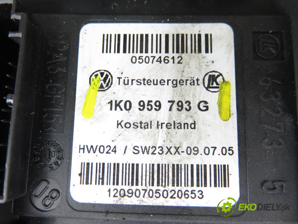 VW TOURAN (1T1, 1T2) MINIVAN 2005 103,00 2.0 TDI 16V 140 - BKD 1968,00 mechanismus oken 1K0959793K ; 1T0959701B