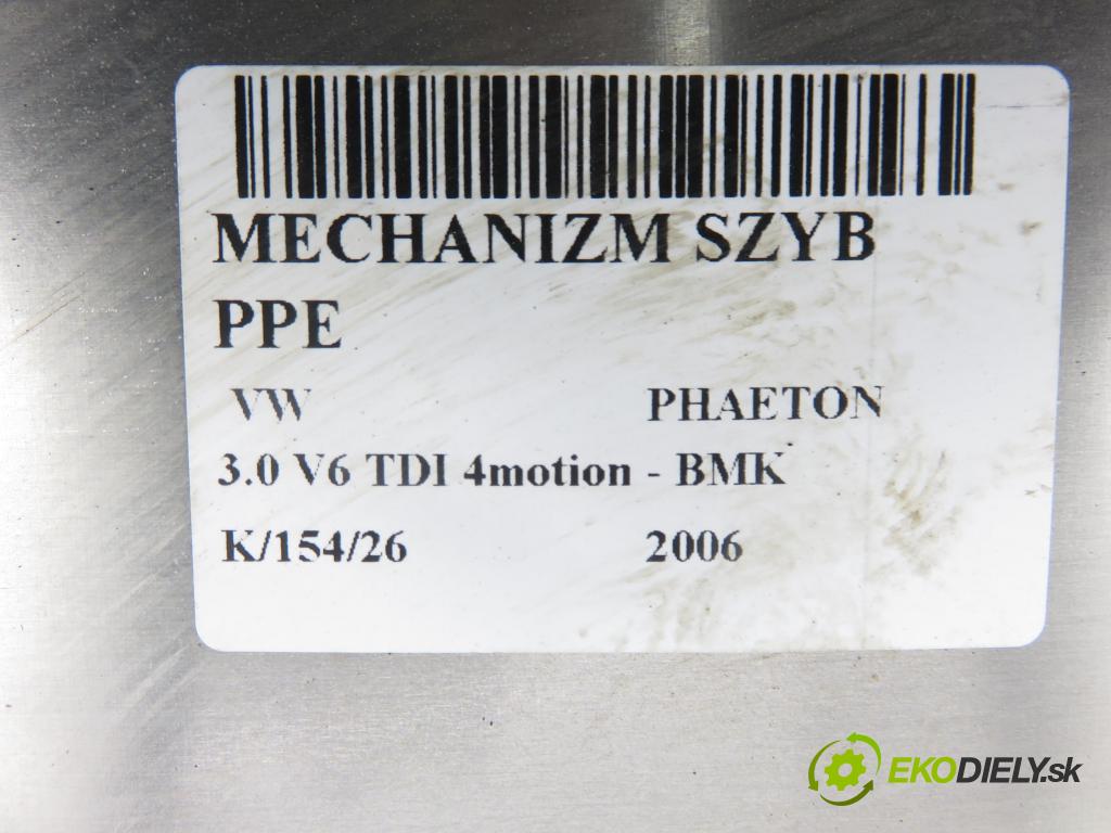 VW PHAETON (3D1, 3D2, 3D3, 3D4, 3D6, 3D7, 3D8, 3D9) SEDAN 2006 165,00 3.0 TDI 2967,00 mechanismus oken PPE 038060068F ; 3D1959702C ; 3D4837756AC