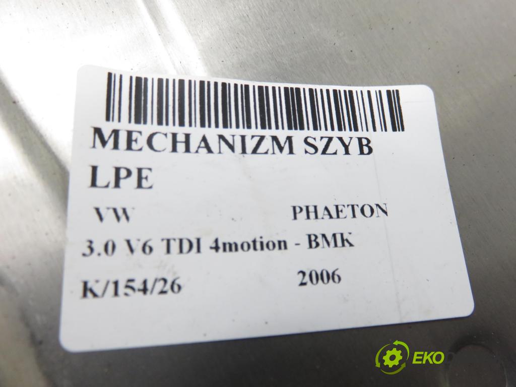 VW PHAETON (3D1, 3D2, 3D3, 3D4, 3D6, 3D7, 3D8, 3D9) SEDAN 2006 165,00 3.0 TDI 2967,00 mechanismus oken 3D4837755AC ; E038060067F ; 3D1959701C