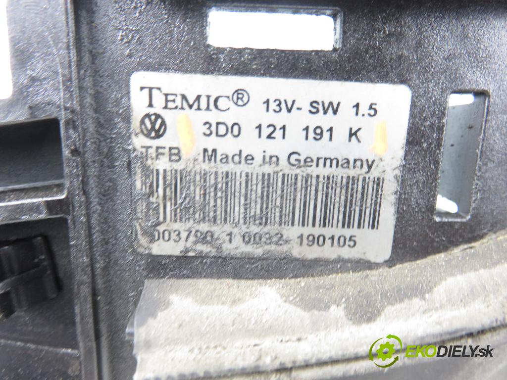 VW PHAETON (3D1, 3D2, 3D3, 3D4, 3D6, 3D7, 3D8, 3D9) SEDAN 2006 165,00 3.0 TDI 2967,00 ventilátor chladič PODNEBÍ / VODA 3D0121191K ; 885002757 ; 885002755