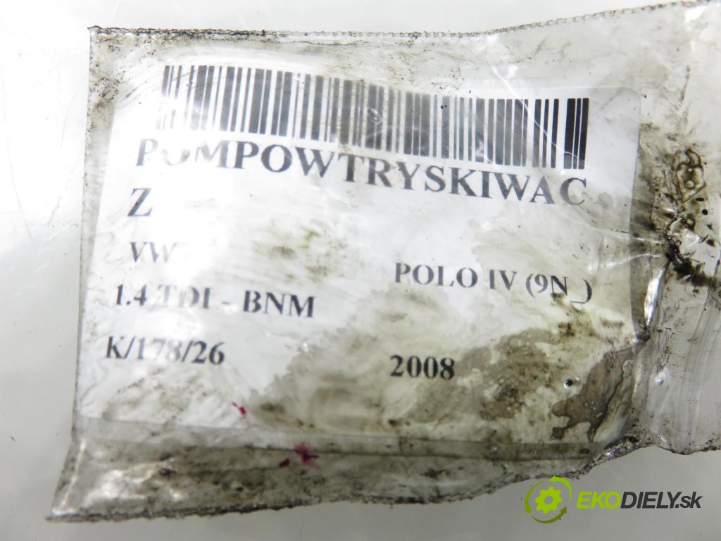 VW POLO (9N_) HB 2008 51,00 1.4 TDI - BNM 1422,00 Vstrekovač 038130073BN ; 0414720313 (Vstrekovač paliva)