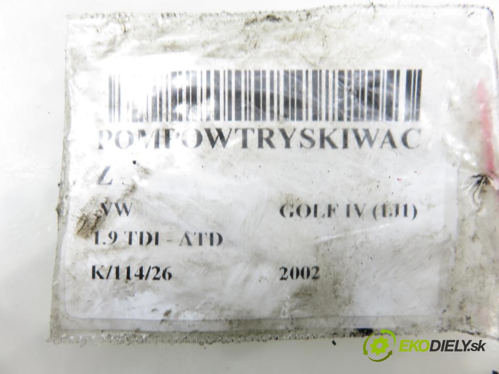 VW GOLF IV (1J1) HB 2002 74,00 1.9 TDI PD 101 - ATD 1896,00 Vstrekovač  038130073AJ ; 0414720037 (Vstrekovač paliva)