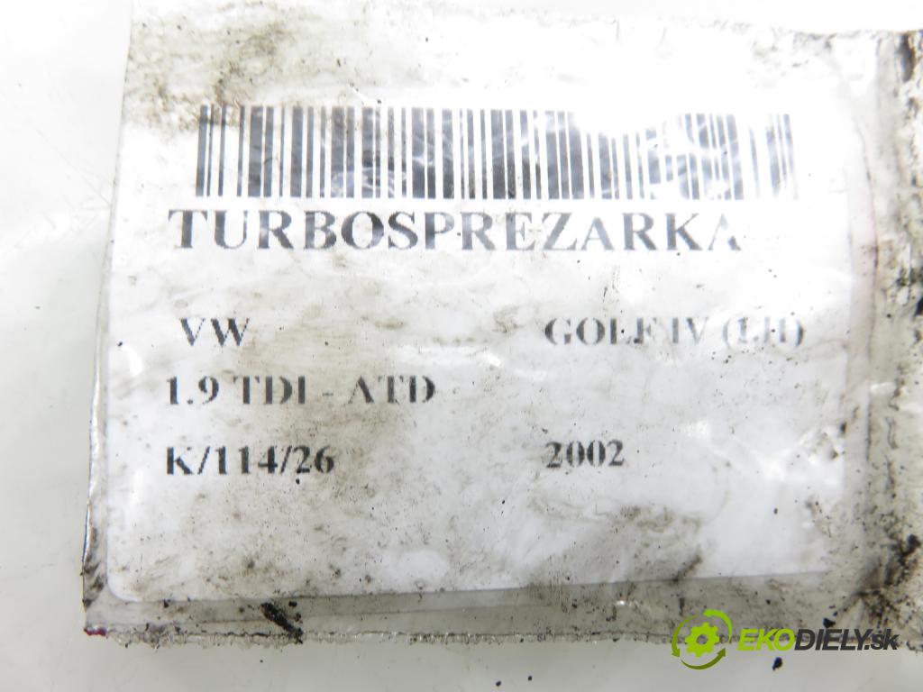 VW GOLF IV (1J1) HB 2002 74,00 1.9 TDI PD 101 - ATD 1896,00 Turbodúchadlo 038253019N (Turbodúchadlo (kompletné))