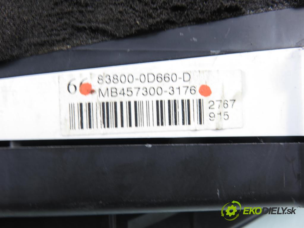 TOYOTA YARIS (_P9_) HB 2006 51,00 1.0 VVT-i (KSP90_) - 1KR-FE 998,00 prístrojovka elektrický MB4573003176