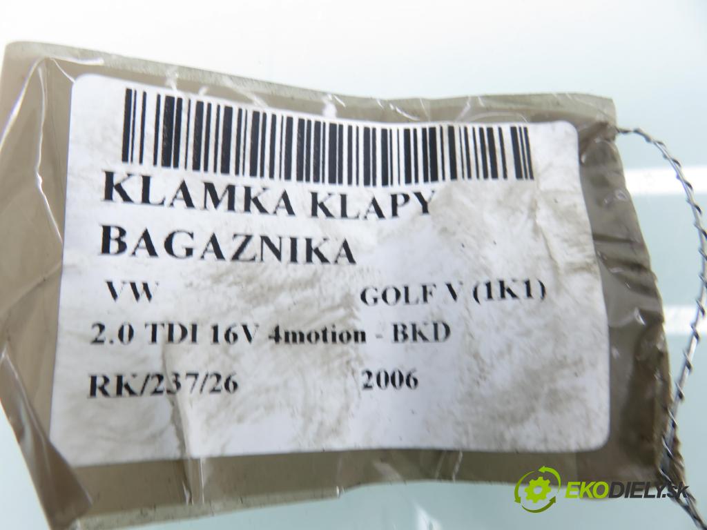 VW GOLF V (1K1) HB (LONG) 2006 103,00 2.0 TDI 16V 4motion - BKD 1968,00 klika dveří kufr 1K0827469E