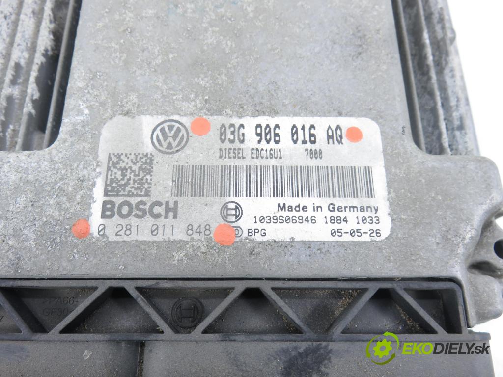 VW GOLF V (1K1) HB (LONG) 2006 103,00 2.0 TDI 16V 4motion - BKD 1968,00 řídící jednotka motora 03G906016AQ ; 0281011848