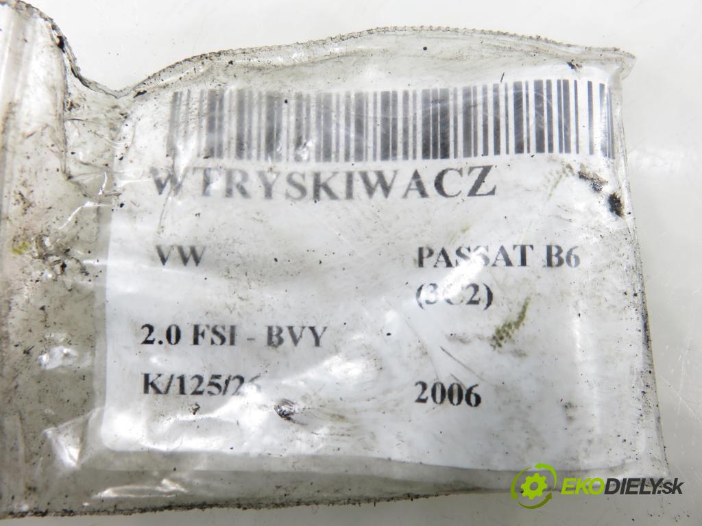 VW PASSAT B6 (3C2) SEDAN 2006 110,00 2.0 FSI - BVY 1984,00 vstrekovač 06F906036 (Vstrekovač paliva)