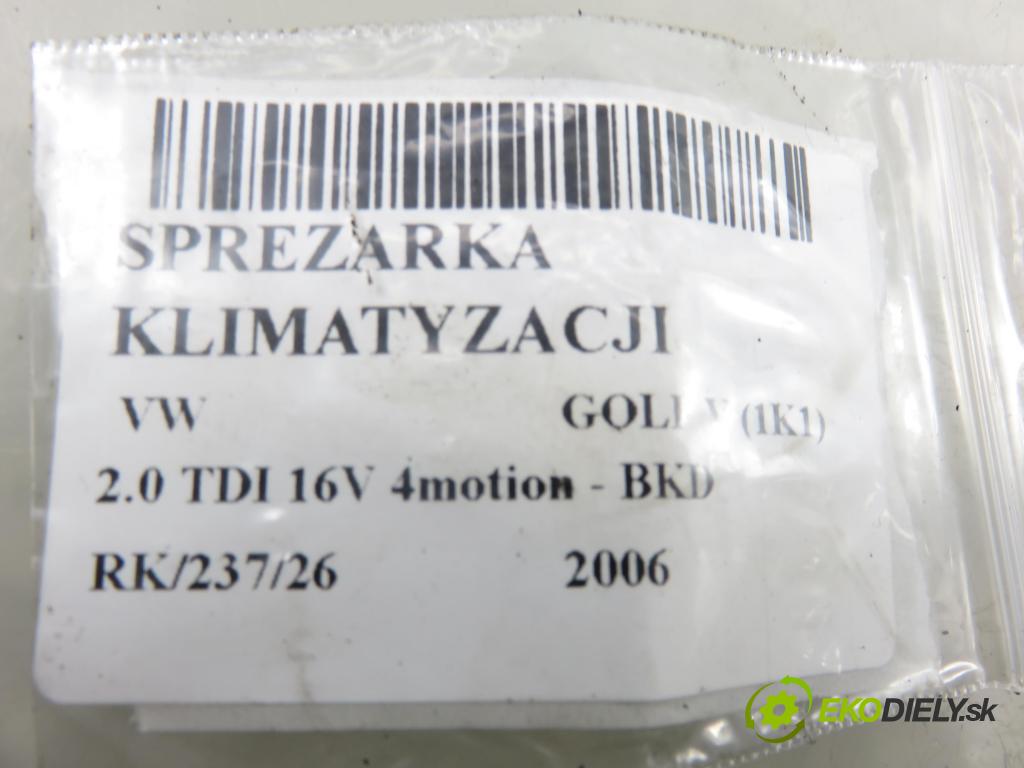 VW GOLF V (1K1) HB (LONG) 2006 103,00 2.0 TDI 16V 4motion - BKD 1968,00 KOMPRESOR: klimatizace 1K0820803Q (Kompresor klimatizace)