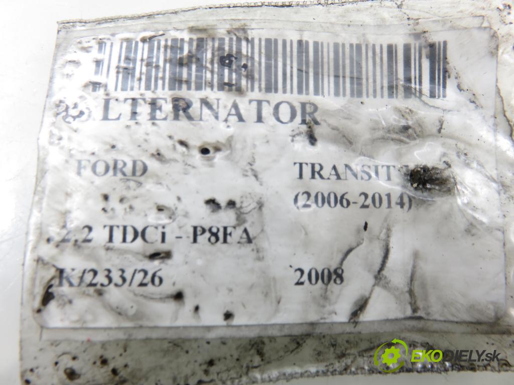 FORD TRANSIT Furgon (FA_ _) FURGON 2008 63,00 2.2 TDCi - P8FA 2198,00 Alternátor 6C1T10300BD ; 0121615002 (Alternátor)