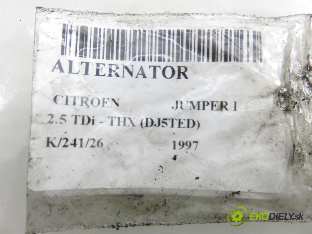 CITROEN JUMPER Platforma / podwozie (230) KABINA/PLATFORMA 1997 79,00 2.5 TDi - THX (DJ5TED) 2446,00 Alternátor 9616862980 (Alternátor)