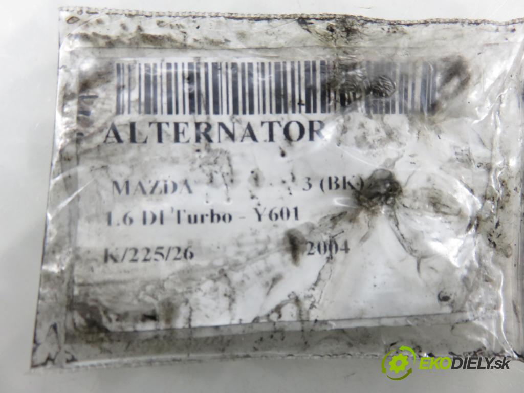 MAZDA 3 (BK) HB 2004 80,00 1.6 DI Turbo 109 - Y601 (PSA) 1560,00 Alternátor A6018 (Alternátor)