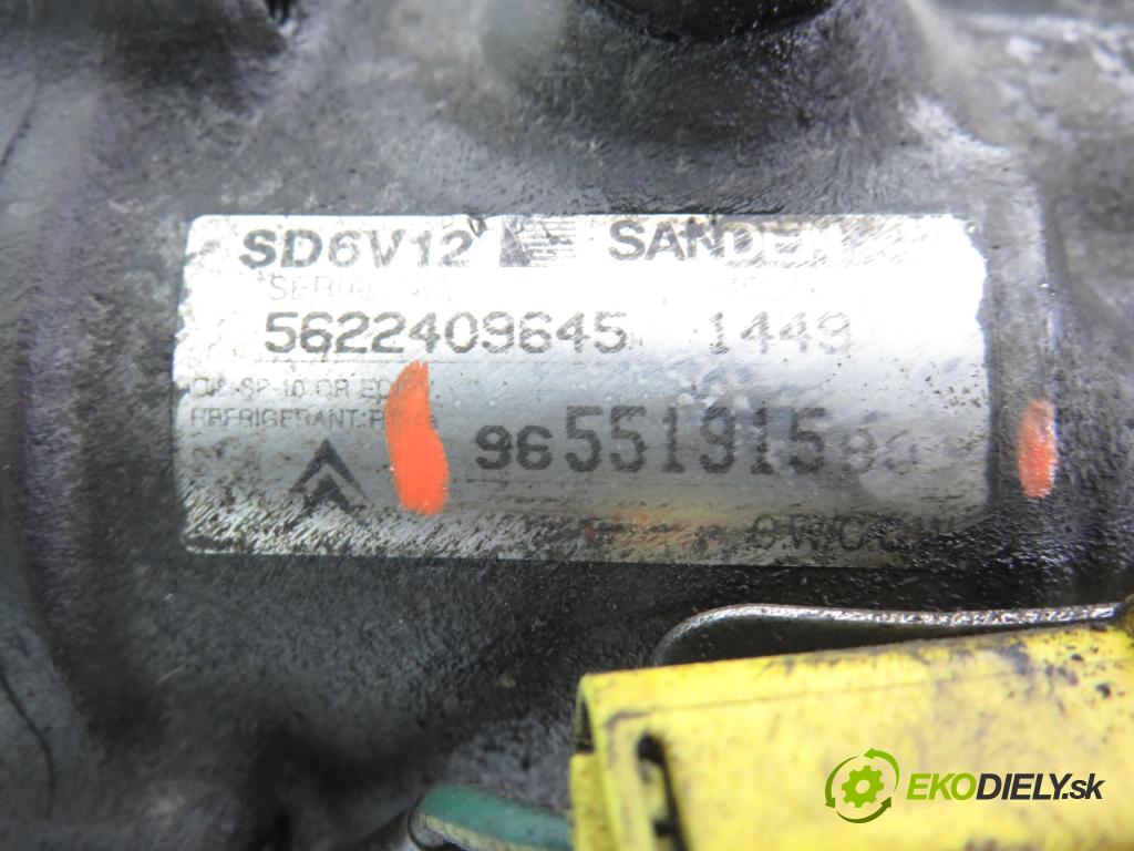 PEUGEOT 206 liftback (2A/C) HB 2007 50,00 1.4 HDi 8V 70 - 8HZ 1398,00 KOMPRESOR: klimatizace 9655191580 (Kompresor klimatizace)