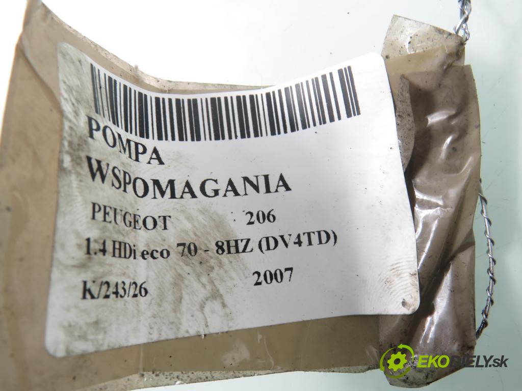 PEUGEOT 206 liftback (2A/C) HB 2007 50,00 1.4 HDi 8V 70 - 8HZ 1398,00 Pumpa servočerpadlo 9662128480 (Servočerpadlo)