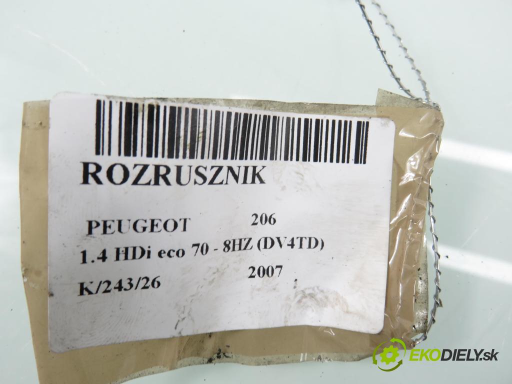 PEUGEOT 206 liftback (2A/C) HB 2007 50,00 1.4 HDi 8V 70 - 8HZ 1398,00 Štartér TS18E13 (Štartér)