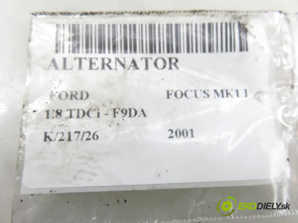 FORD FOCUS (DAW, DBW) HB 2001 85,00 1.8 TDCi - F9DA 1753,00 Alternátor 1M5T10300BB ; 63321823 (Alternátor)