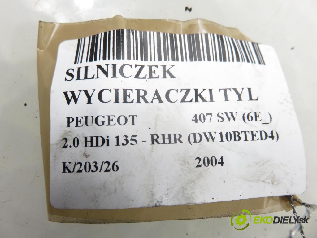 PEUGEOT 407 SW (6E_) KOMBI 2004 100,00 2.0 HDi 135 - RHR 1997,00 motorek stěrače ZADNÍ: 9646500880 ; 54906212