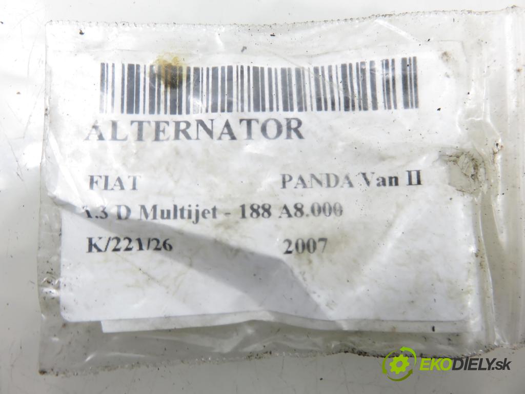 FIAT PANDA Van (169_) VAN 2007 51,00 1.3 D Multijet - 188 A8.000 1248,00 Alternátor 46823546 (Alternátor)