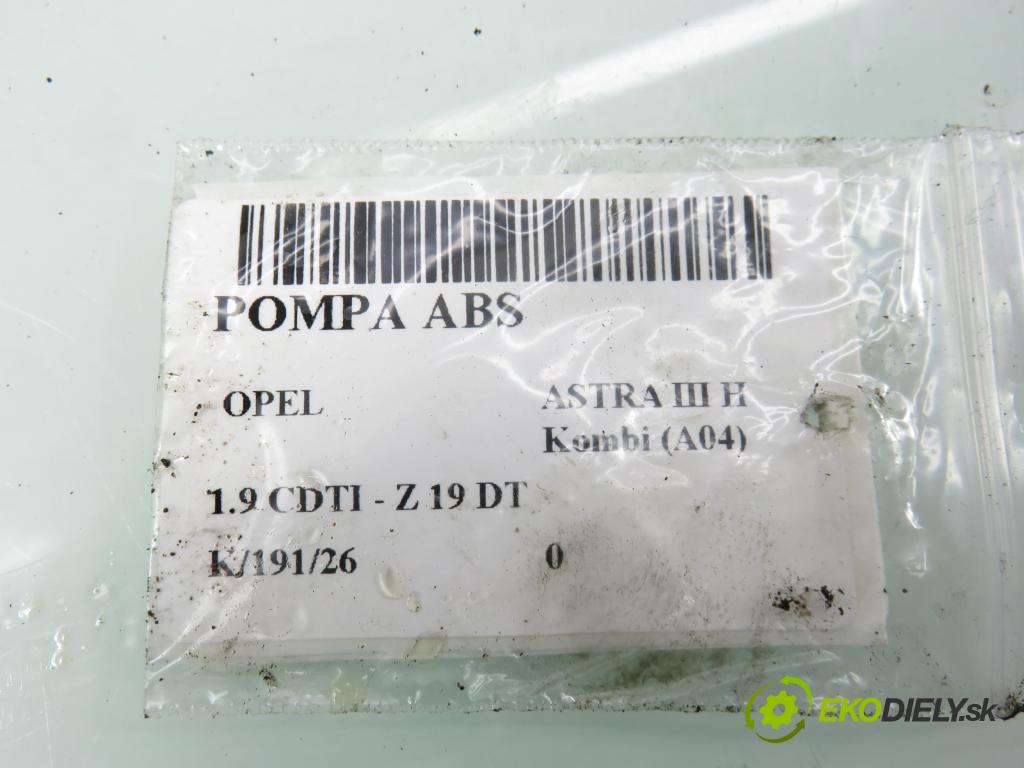OPEL ASTRA H Kombi (A04) KOMBI 2006 88,00 1.9 CDTI - Z 19 DT 1910,00 Pumpa ABS 10096005483 (Pumpa ABS)