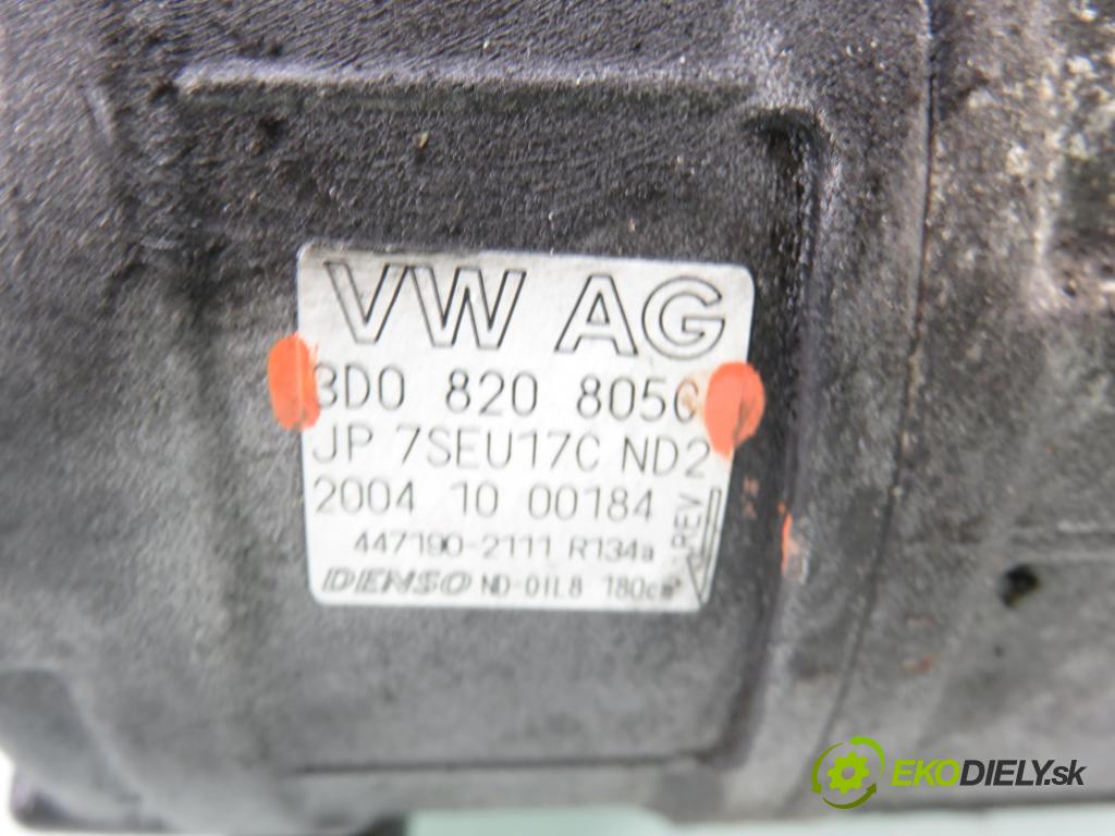 VW PHAETON (3D1, 3D2, 3D3, 3D4, 3D6, 3D7, 3D8, 3D9) SEDAN 2006 165,00 3.0 TDI 2967,00 KOMPRESOR: klimatizace 3D0820805C (Kompresor klimatizace)