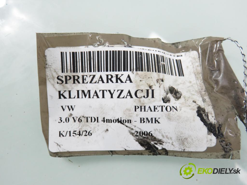 VW PHAETON (3D1, 3D2, 3D3, 3D4, 3D6, 3D7, 3D8, 3D9) SEDAN 2006 165,00 3.0 TDI 2967,00 KOMPRESOR: klimatizace 3D0820805C (Kompresor klimatizace)