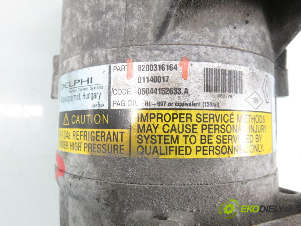 RENAULT MEGANE II (BM0/1_, CM0/1_) HB 2004 72,00 1.4 16V (BM0B, CM0B) - K4J 730 1390,00 KOMPRESOR: klimatizace 8200316164 (Kompresor klimatizace)