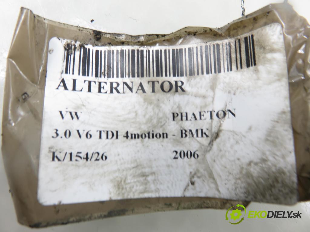 VW PHAETON (3D1, 3D2, 3D3, 3D4, 3D6, 3D7, 3D8, 3D9) SEDAN 2006 165,00 3.0 TDI 2967,00 Alternátor (Alternátor)