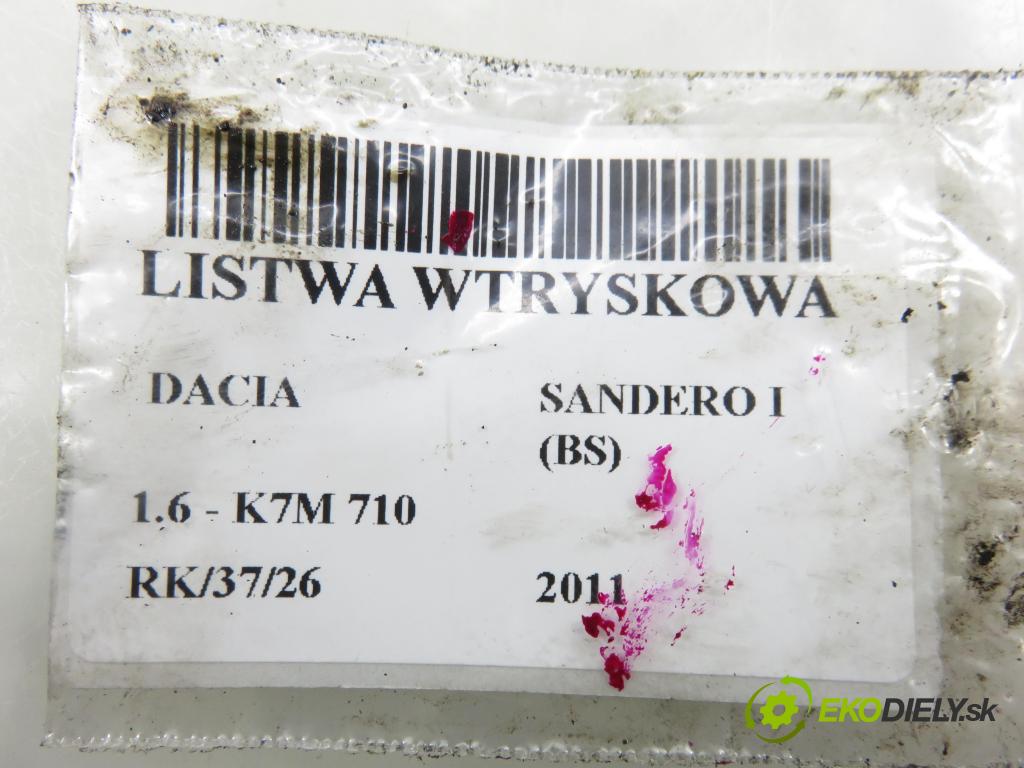 DACIA SANDERO HB 2011 64,00 1.6 - K7M 710 1598,00 Lišta vstrekovacia 0280158034 ; 8200227124 ; 8200494284A (Vstrekovacia lišta)