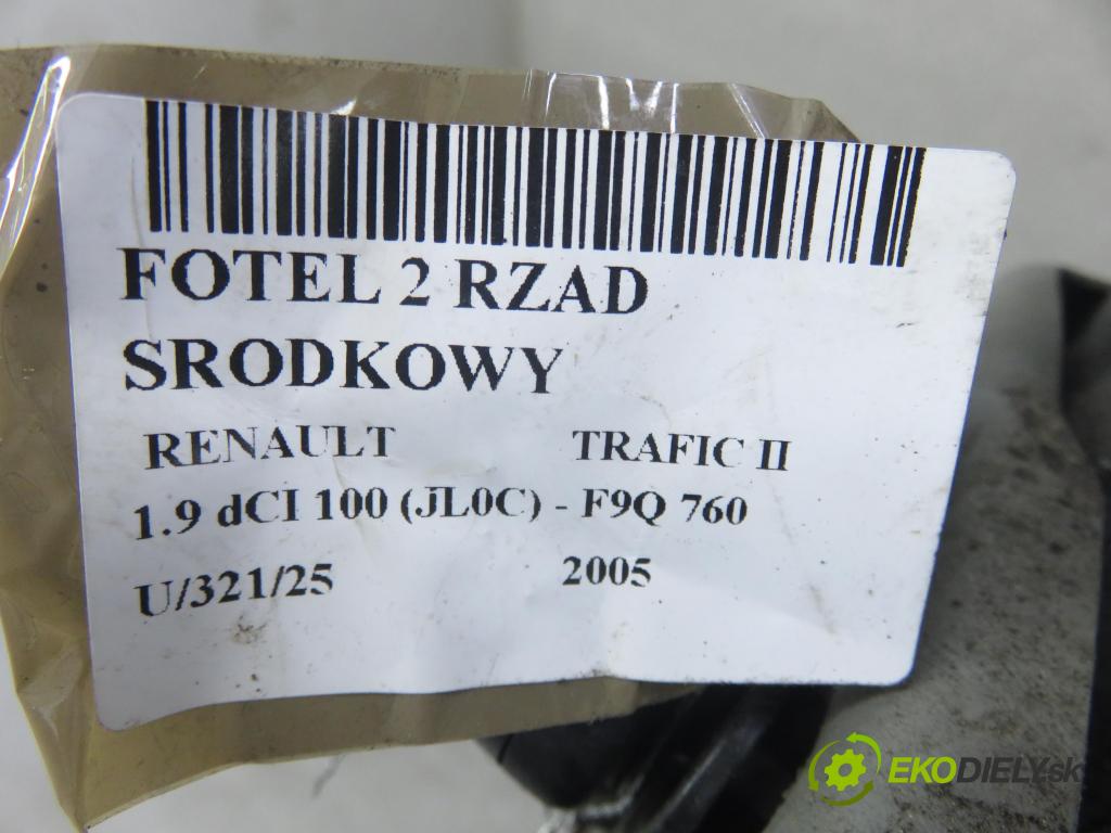 RENAULT TRAFIC II Autobus (JL) BUS 2005 74,00 1.9 dCI 100 (JL0C) - F9Q 760 1870,00 Sedadlá, sedačky Sedadlo