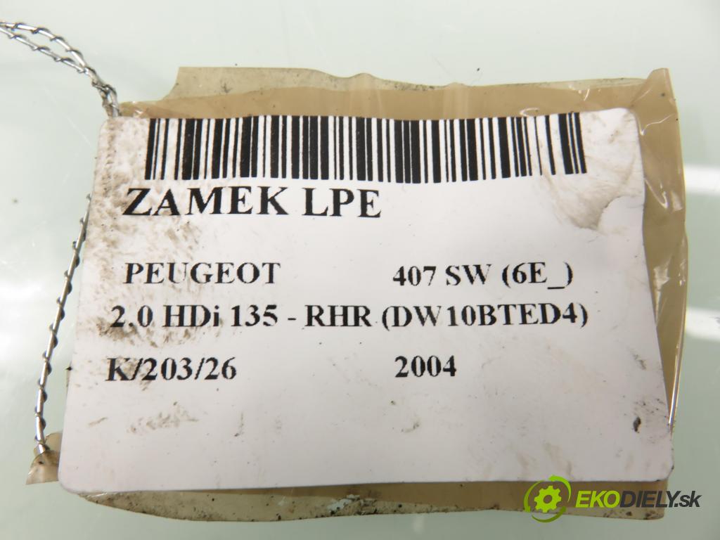 PEUGEOT 407 SW (6E_) KOMBI 2004 100,00 2.0 HDi 135 - RHR 1997,00 zámok