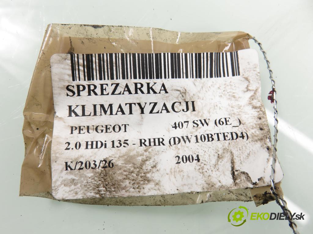 PEUGEOT 407 SW (6E_) KOMBI 2004 100,00 2.0 HDi 135 - RHR 1997,00 KOMPRESOR: klimatizace 4000K322 (Kompresor klimatizace)