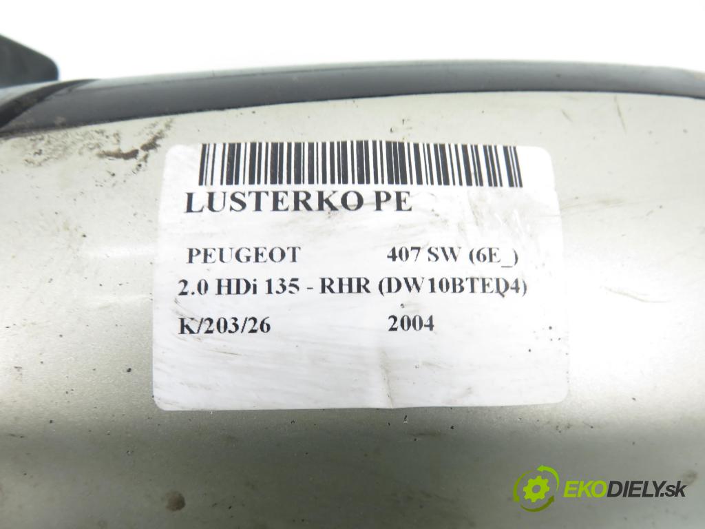 PEUGEOT 407 SW (6E_) KOMBI 2004 100,00 2.0 HDi 135 - RHR 1997,00 zpětné zrcátko