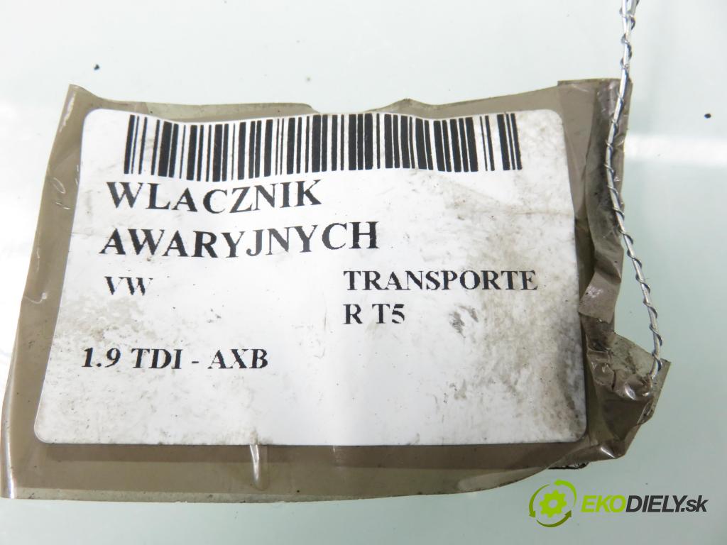 VW TRANSPORTER V Skrzynia (7HA, 7HH, 7EA, 7EH) FURGON 2004 77,00 1.9 TDI PD 105 - AXB 1896,00 prepínač výstražných (núdzových) 6Y0953235