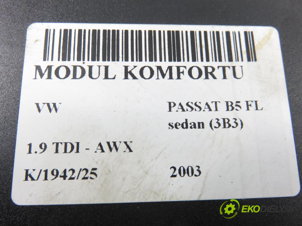 VW PASSAT B5.5 (3B3) SEDAN 2003 96,00 1.9 TDI - AWX 1896,00 MODUL komfortu 1C0959799B