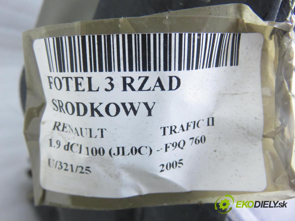 RENAULT TRAFIC II Autobus (JL) BUS 2005 74,00 1.9 dCI 100 (JL0C) - F9Q 760 1870,00 Sedadlá, sedačky Sedadlo