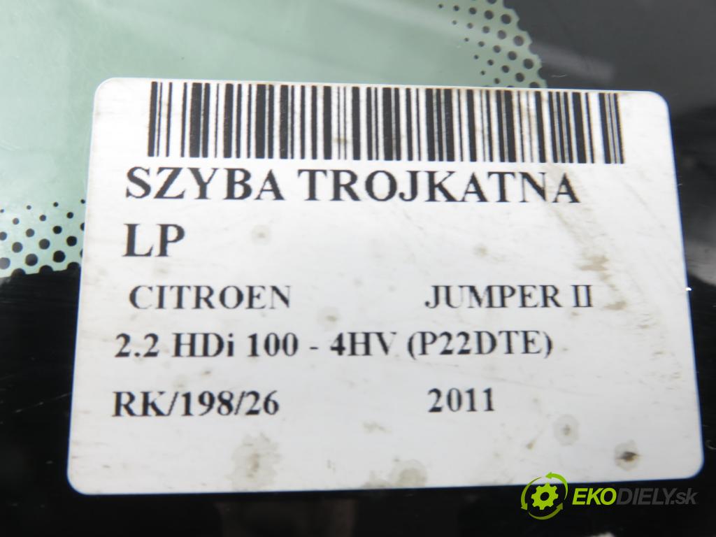 CITROEN JUMPER Skrzynia FURGON 2011 74,00 2.2 HDi 100 - 4HV (P22DTE) 2198,00 okno TROJÚHELNÍK LP