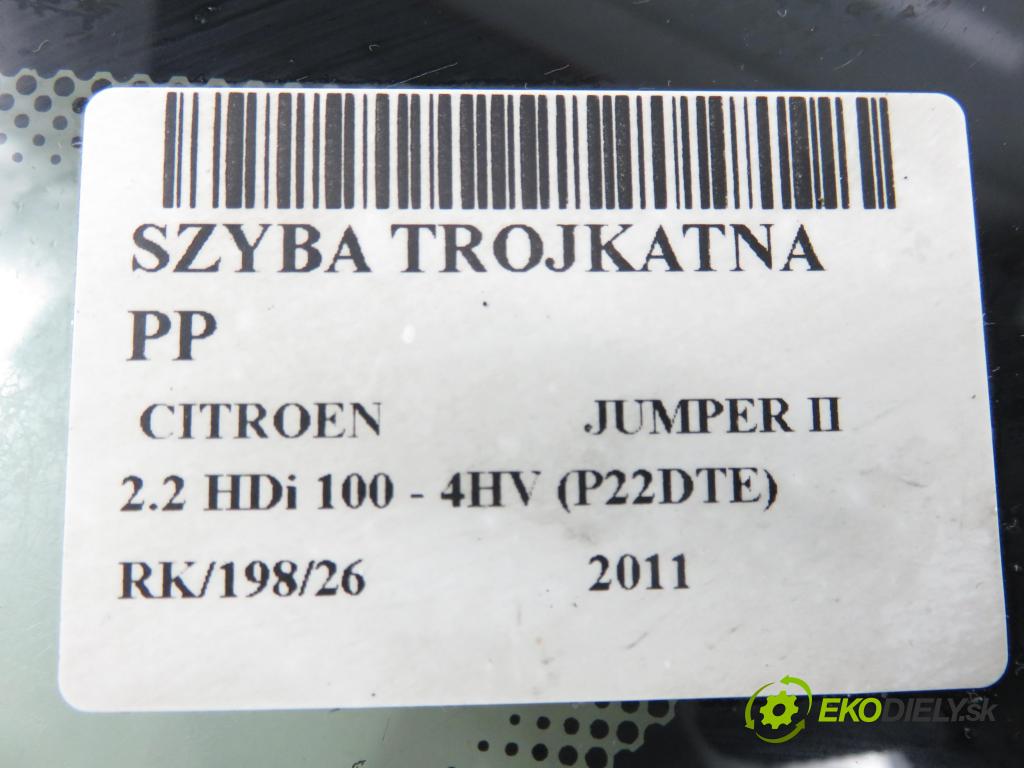 CITROEN JUMPER Skrzynia FURGON 2011 74,00 2.2 HDi 100 - 4HV (P22DTE) 2198,00 okno TROJÚHELNÍK PP