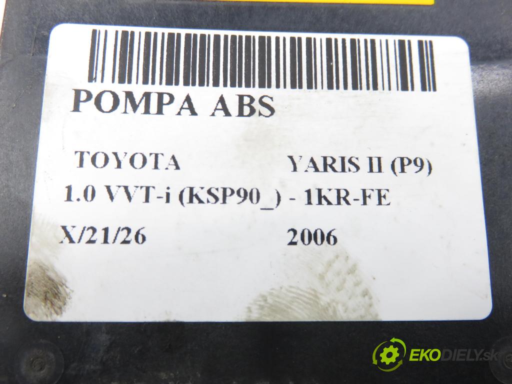 TOYOTA YARIS (_P9_) HB 2006 51,00 1.0 VVT-i (KSP90_) - 1KR-FE 998,00 Pumpa ABS 4454052090 ; 8954152520 ; 1338007860 (Pumpa ABS)