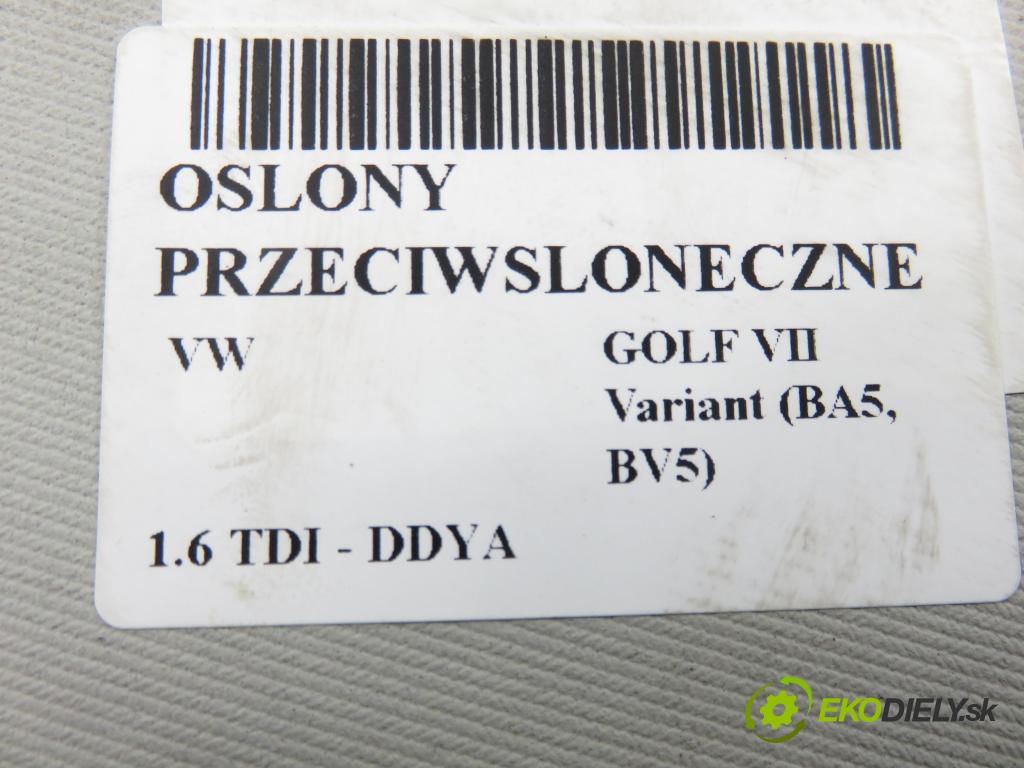 VW GOLF VII Variant (BA5, BV5) KOMBI 2019 850,00 1.6 TDI CR 115 - DGTE 1598,00 KRYTY SLUNEČNÍ SVĚTLO