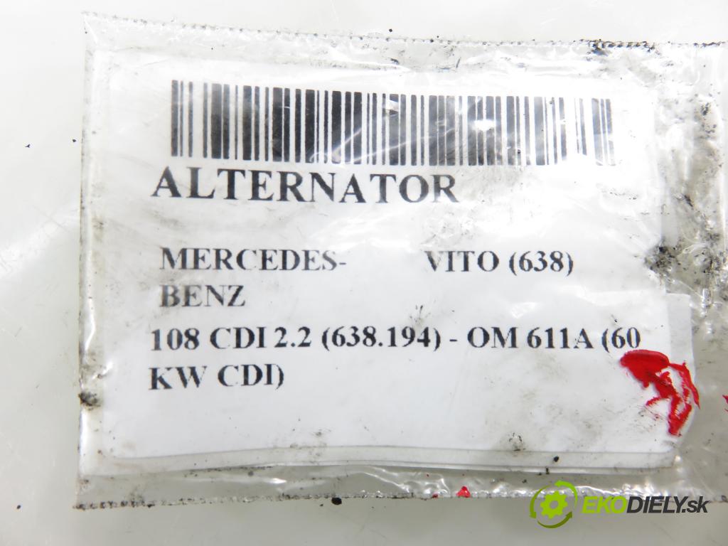 MERCEDES-BENZ VITO Autobus (638) BUS 2001 60,00 108 CDI 2.2 (638.194) - OM 611A (60 KW CDI) 2151,00 Alternátor  (Alternátor)