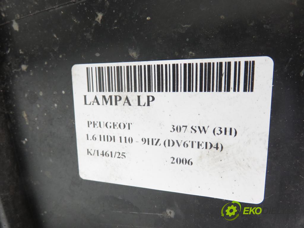 PEUGEOT 307 SW (3H) KOMBI 2006 80,00 1.6 HDI 110 - 9HZ (DV6TED4) 1560,00 světlo LP 9681834880