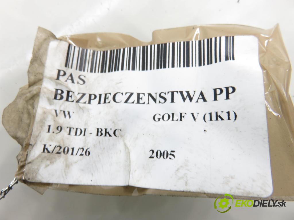 VW GOLF V (1K1) HB 2005 77,00 1.9 TDI PD 105 - BKC 1896,00 Držiak bezpečnostný PP 1K3857706