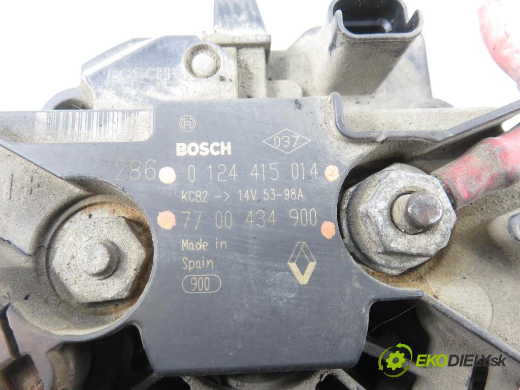 RENAULT CLIO II (BB_, CB_) HB 2003 72,00 1.4 16V (B/CB0P) - K4J 710 1390,00 Alternátor 0124415014 ; 7700434900 (Alternátor)