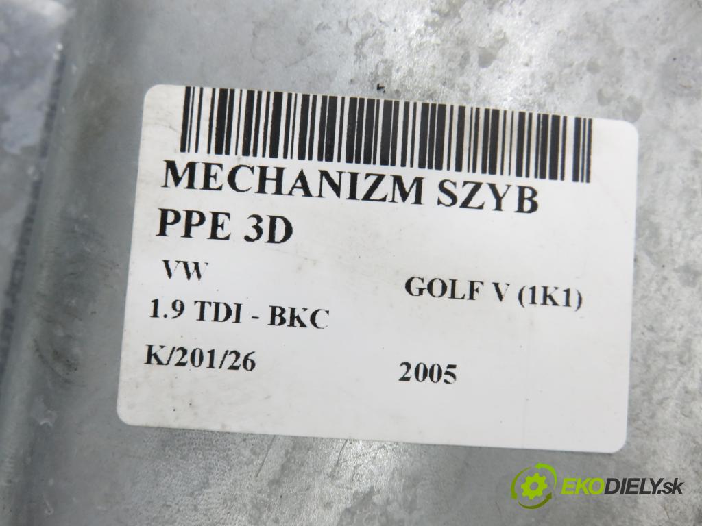 VW GOLF V (1K1) HB 2005 77,00 1.9 TDI PD 105 - BKC 1896,00 Mechanizmus okien 3D 1K0959792C