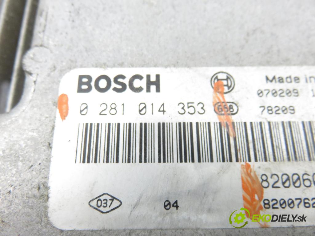 RENAULT MEGANE II Kombi (KM0/1_) KOMBI 2007 96,00 1.9 dCi 131 - F9Q 804 1870,00 řídící jednotka motora 0281014353 ; 8200601334