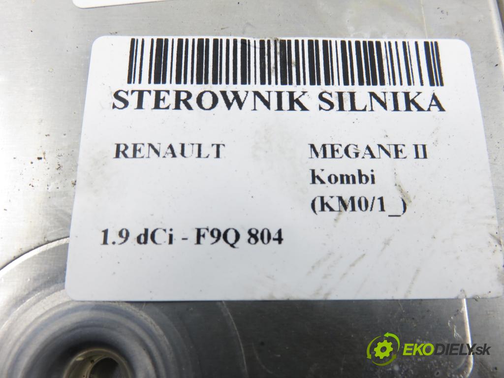 RENAULT MEGANE II Kombi (KM0/1_) KOMBI 2007 96,00 1.9 dCi 131 - F9Q 804 1870,00 řídící jednotka motora 0281014353 ; 8200601334
