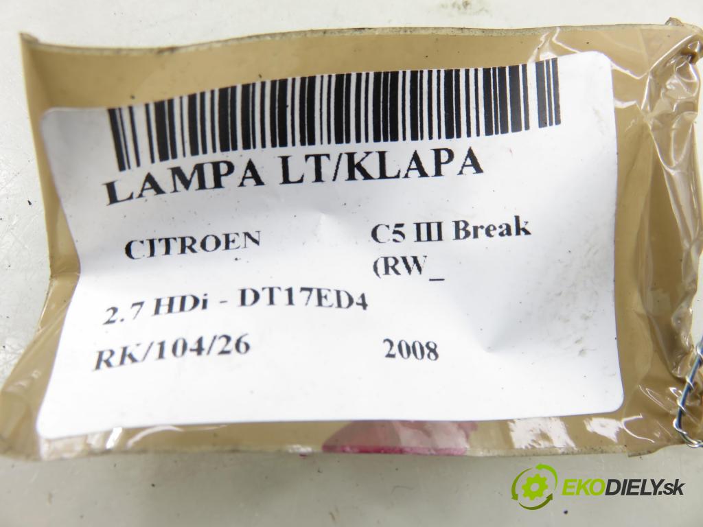 CITROEN C5 III Break (RW_) KOMBI 2008 150,00 2.7 HDi - UHZ (DT17BTED4) 2720,00 Svetlo ľavé zadné kufor 9681074380