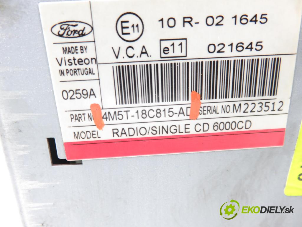 FORD FOCUS II (DA_, HCP) HB 2005 85,00 1.8 TDCi 115 - KKDA 1753,00 RADIO CD 4M5T18C815AD