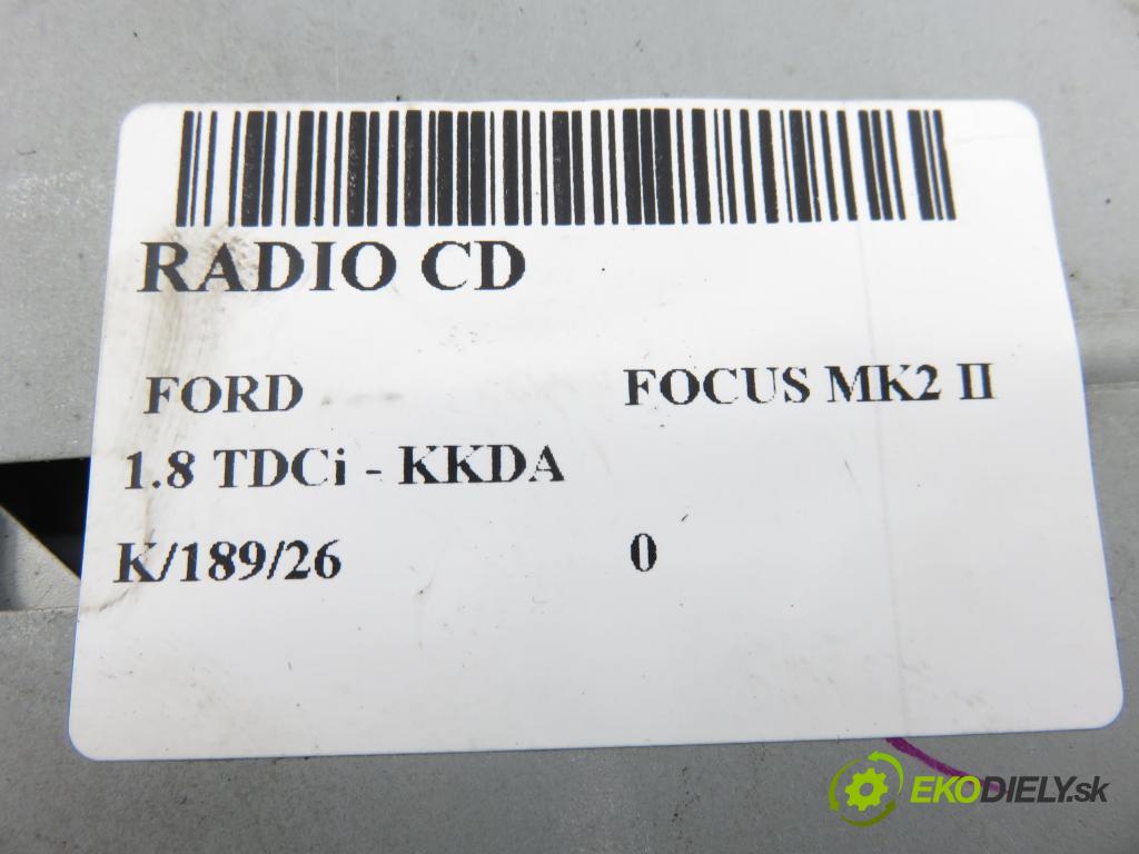 FORD FOCUS II (DA_, HCP) HB 2005 85,00 1.8 TDCi 115 - KKDA 1753,00 RADIO CD 4M5T18C815AD